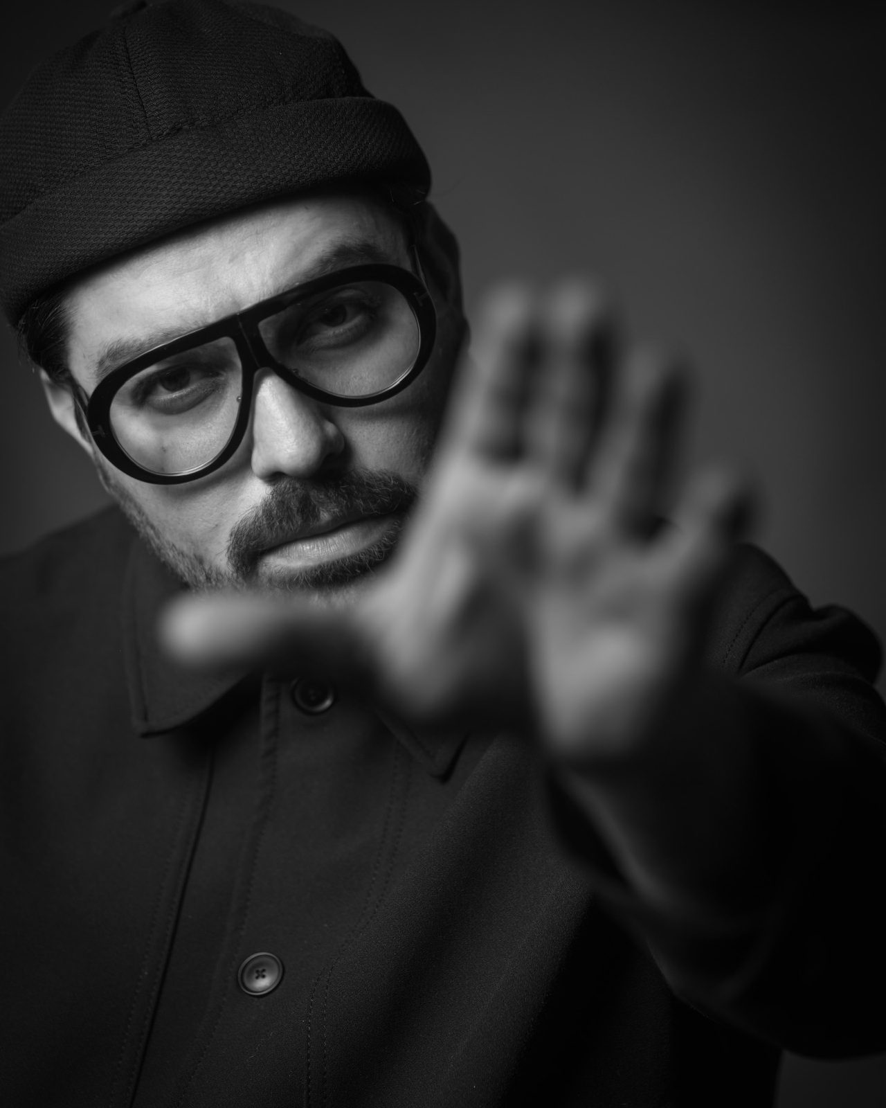 Portrait of Shahab Balamchi holding a cinema camera